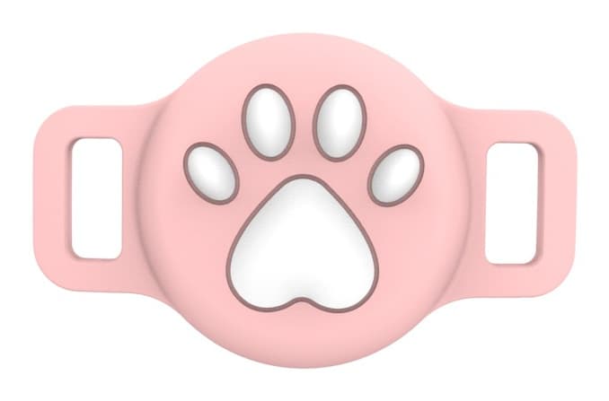 כיסוי AirTag לקולר של כלב וחתול Luna בעיצוב כף רגל, סיליקון רך, 20 צבעים כולל זוהרים בחושך – תמונה 1