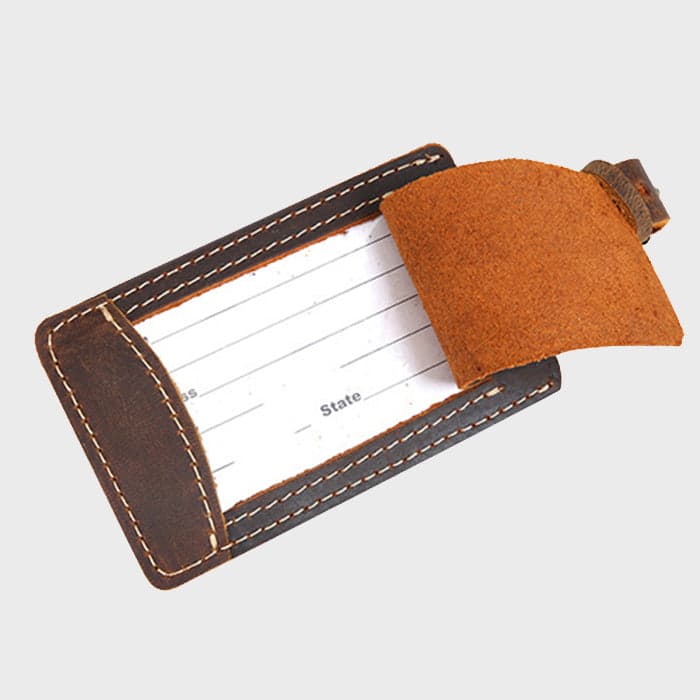 תג זיהוי למזוודה Leather ID TAG מעור אמיתי מבית כאמל מאונטין – תמונה 2