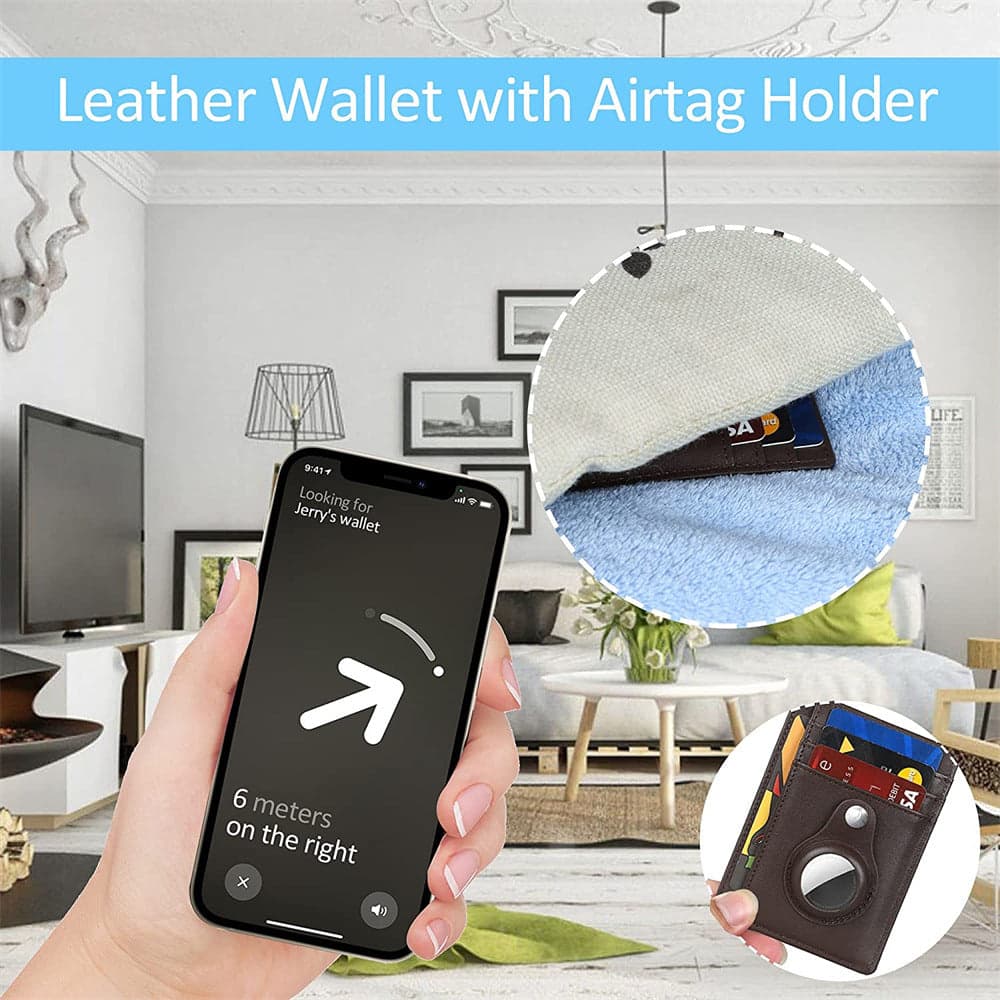 ארנק AirTag™ דק מעור עם הגנת RFID – תמונה 2