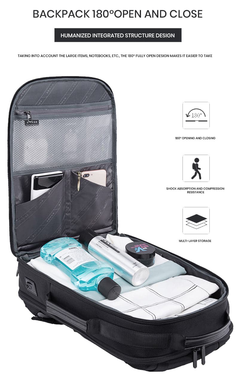 תיק גב AeroSync Evolve למחשב 16 אינץ' עם יציאת USB מבית כאמל מאונטין – תמונה 3