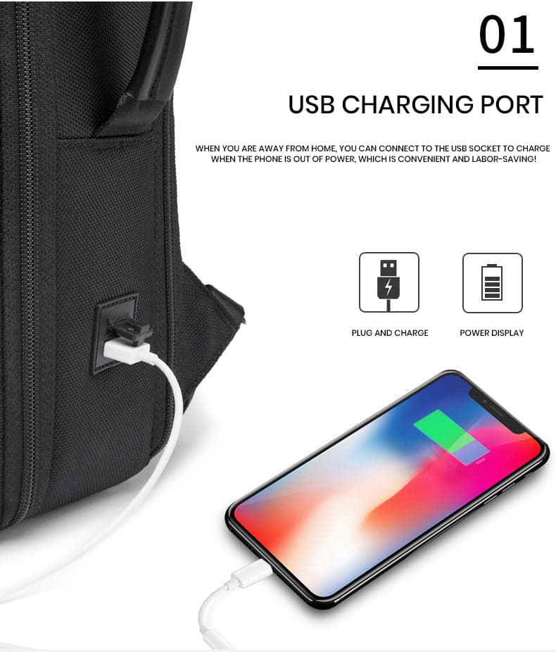 תיק גב AeroSync Evolve למחשב 16 אינץ' עם יציאת USB מבית כאמל מאונטין – תמונה 2
