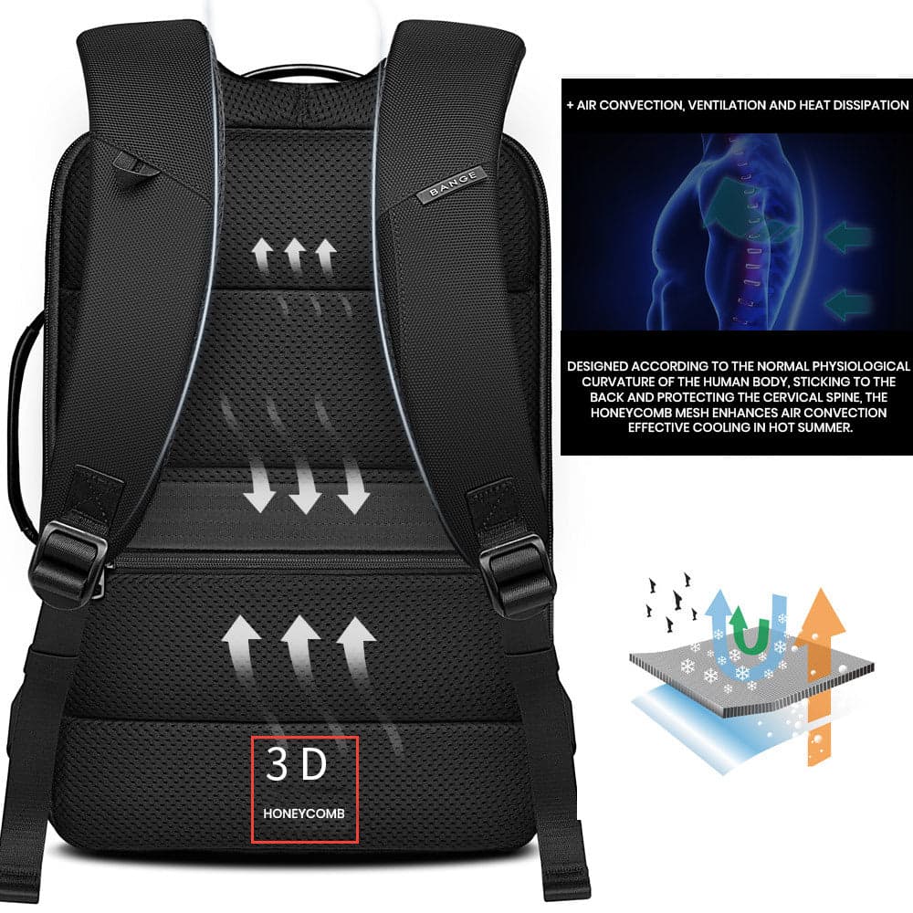 תיק גב AeroSync Evolve למחשב 16 אינץ' עם יציאת USB מבית כאמל מאונטין – תמונה 11
