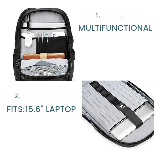 תיק גב The Champion Plus 30L למחשב 15.6 אינץ' יציאת USB מבית כאמל מאונטין – תמונה 4