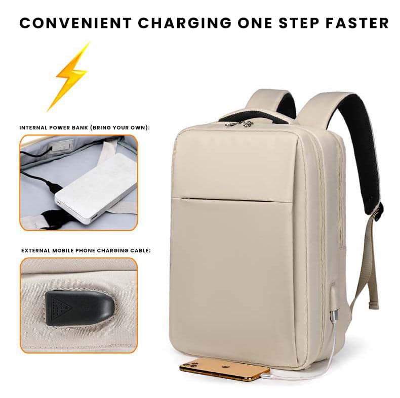 תיק גב FlexVoy Edge למחשב 13-16 אינץ' עם יציאת USB מבית כאמל מאונטין – תמונה 4