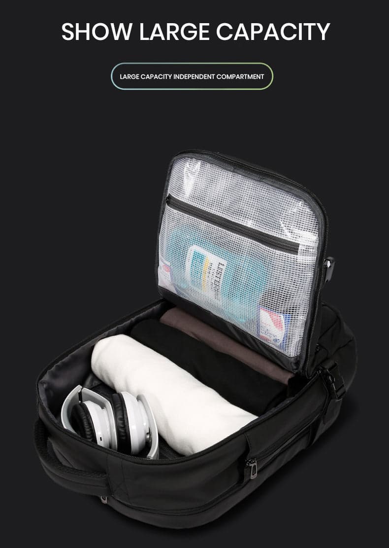תיק גב The Horizon Platinum למחשב 15-16 אינץ' עם יציאת USB מבית כאמל מאונטין – תמונה 4
