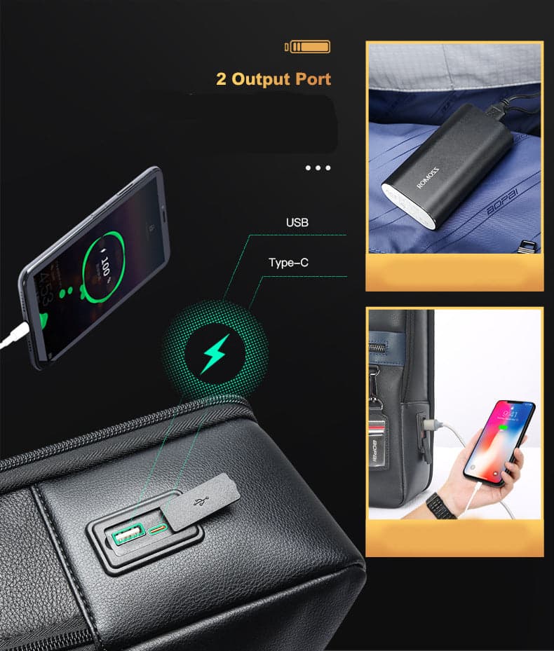 תיק גב Richard Elite למחשב 16 אינץ' עם יציאת USB מבית כאמל מאונטין – תמונה 4