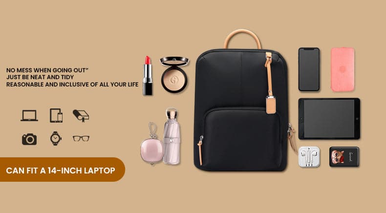 תיק גב Allure Elite למחשב 14 אינץ' עמיד במים מבית כאמל מאונטין – תמונה 5