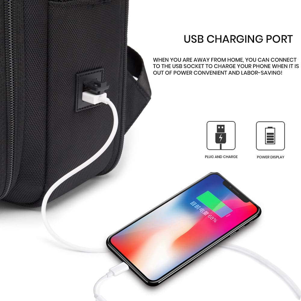 תיק גב SwiftSync Luxe למחשב 15-16 אינץ' עם יציאת USB מבית כאמל מאונטין – תמונה 5