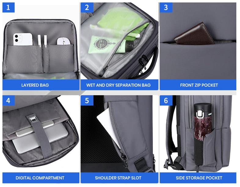 תיק גב SwiftTech Exclusive 35L למחשב 17 אינץ' עם יציאת USB מבית כאמל מאונטין – תמונה 12