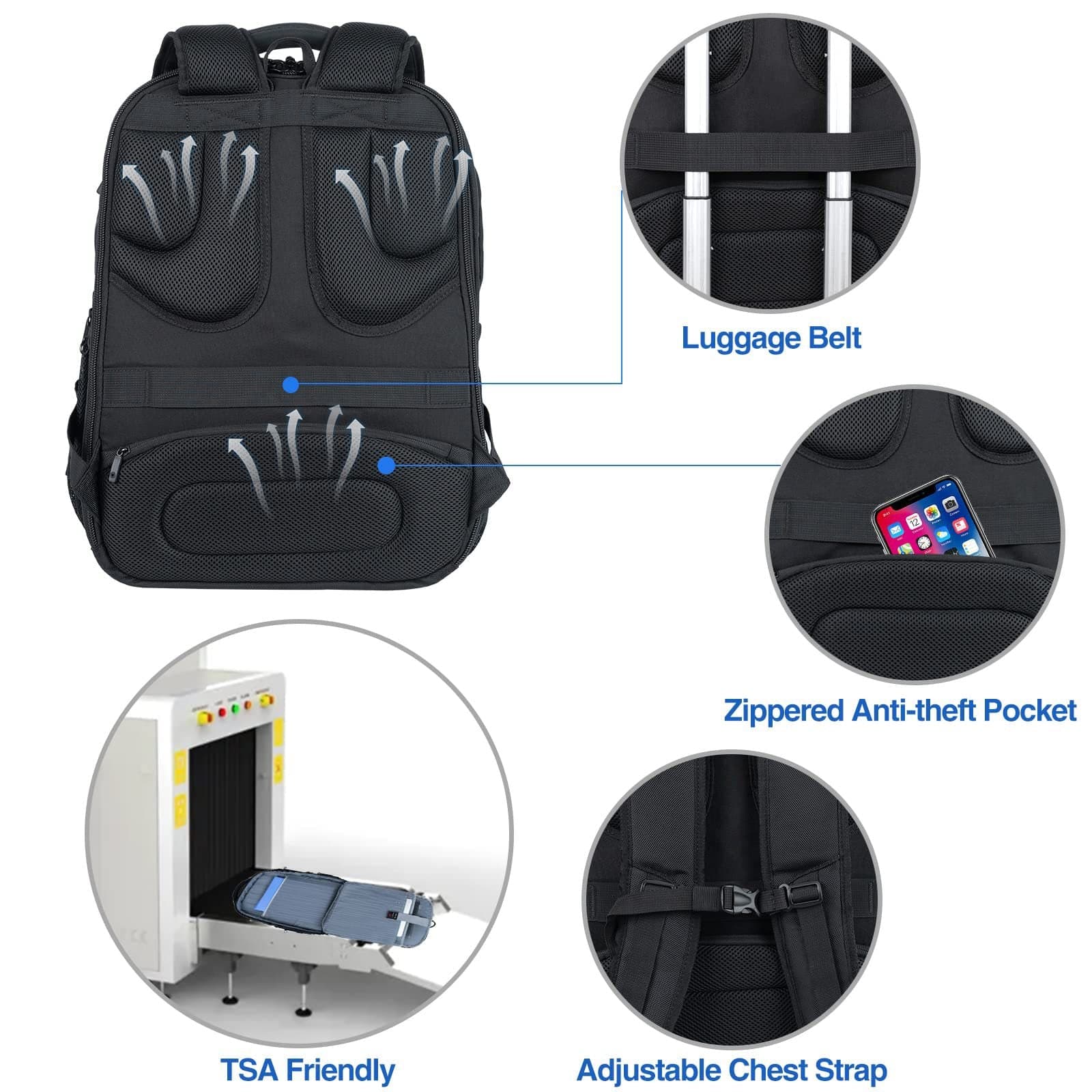 תיק גב TrailEase Elite למחשב עד 17 אינץ' עם יציאת USB מבית כאמל מאונטין – תמונה 2