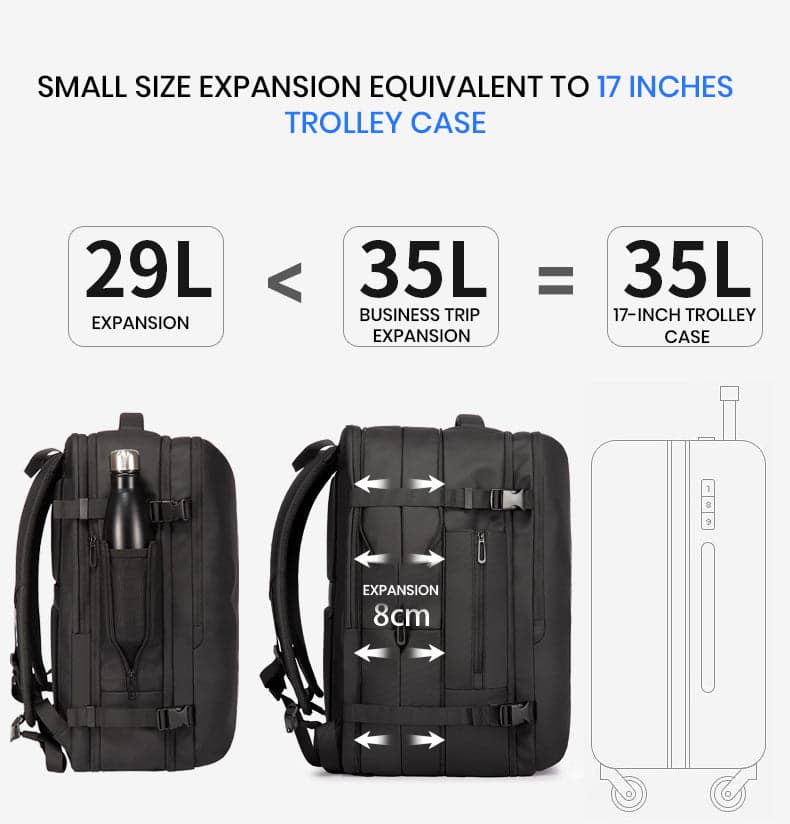 תיק גב The Translucent Prestige 36-55L למחשב 15-17 אינץ' עמיד במים מבית כאמל מאונטין – תמונה 5
