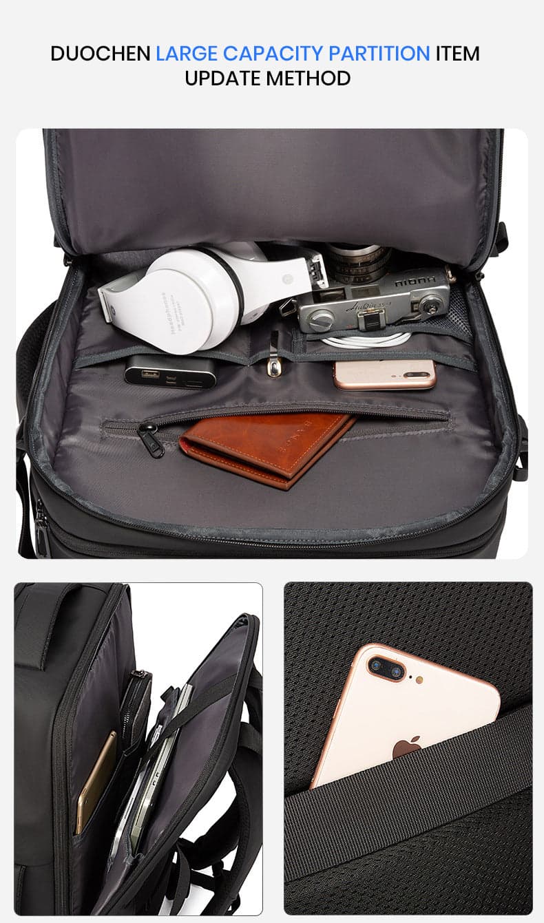 תיק גב The Translucent Prestige 36-55L למחשב 15-17 אינץ' עמיד במים מבית כאמל מאונטין – תמונה 9