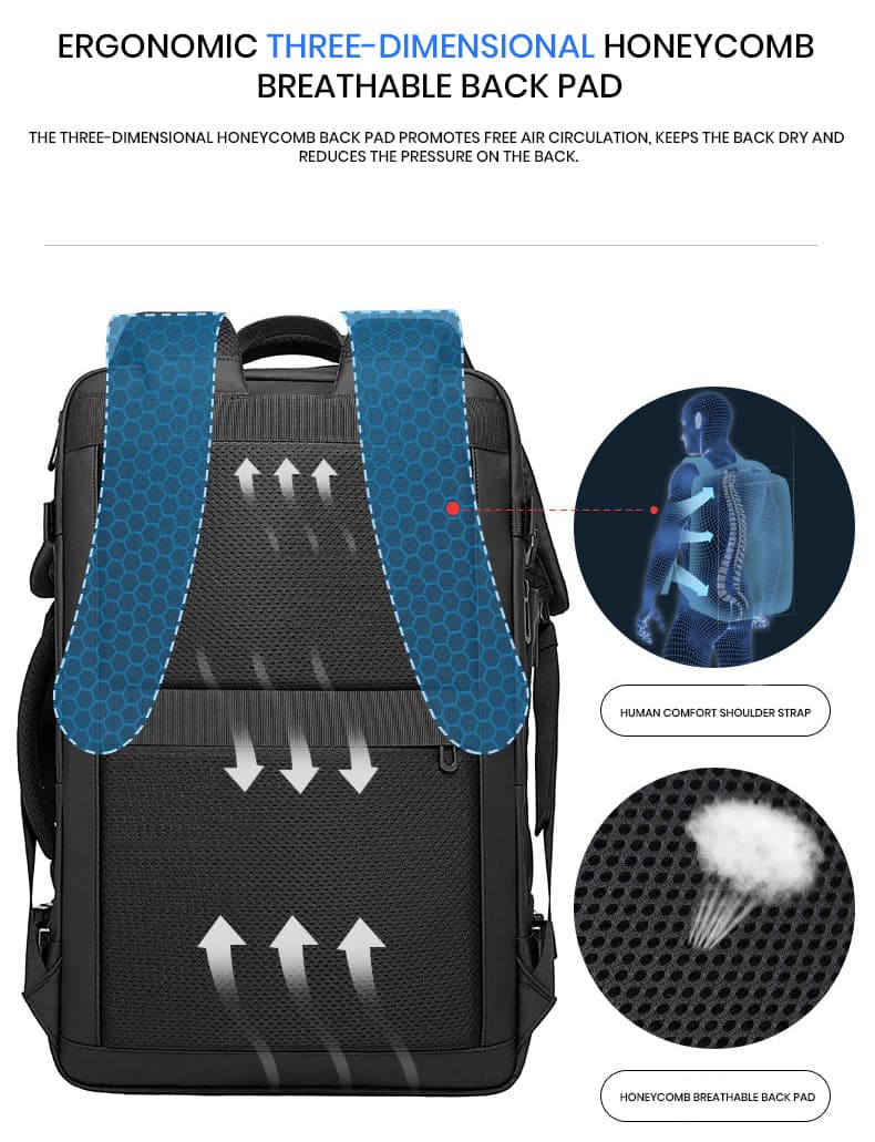 תיק גב The Translucent Prestige 36-55L למחשב 15-17 אינץ' עמיד במים מבית כאמל מאונטין – תמונה 7