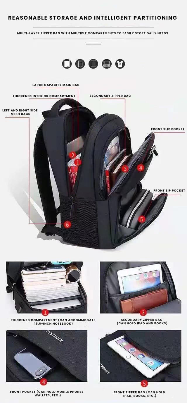 תיק גב TrekWaveX 36-55L למחשב 13-17 אינץ' עם יציאת USB מבית כאמל מאונטין – תמונה 6
