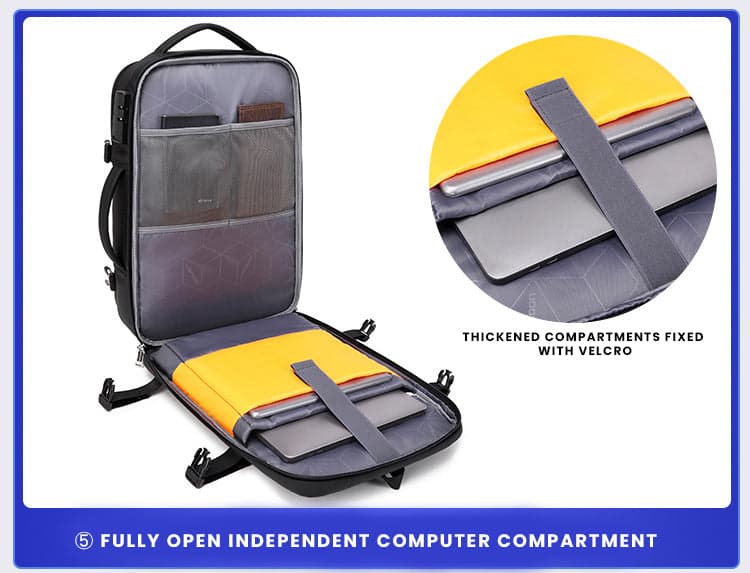 תיק גב ZenSack Turbo 22L למחשב 16 אינץ' עם יציאת USB מבית כאמל מאונטין – תמונה 12