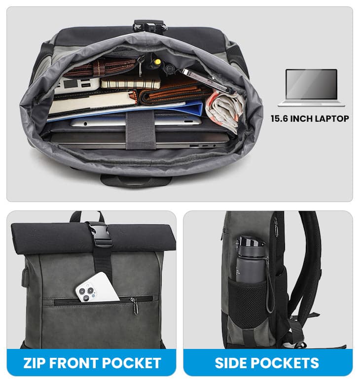 תיק גב ZipMist Elite 18L למחשב 15.6 אינץ' יציאת USB מבית כאמל מאונטין – תמונה 8