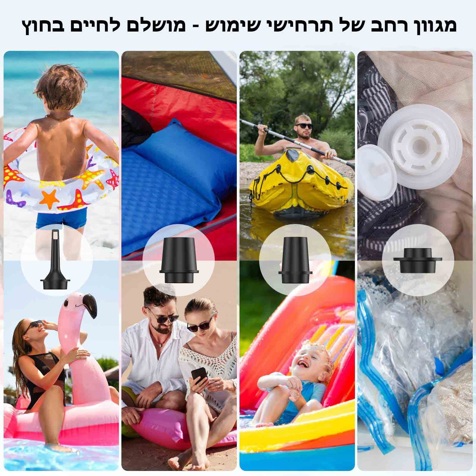 משאבת אוויר ניידת Solaro קומפקטית ונטענת – תמונה 15