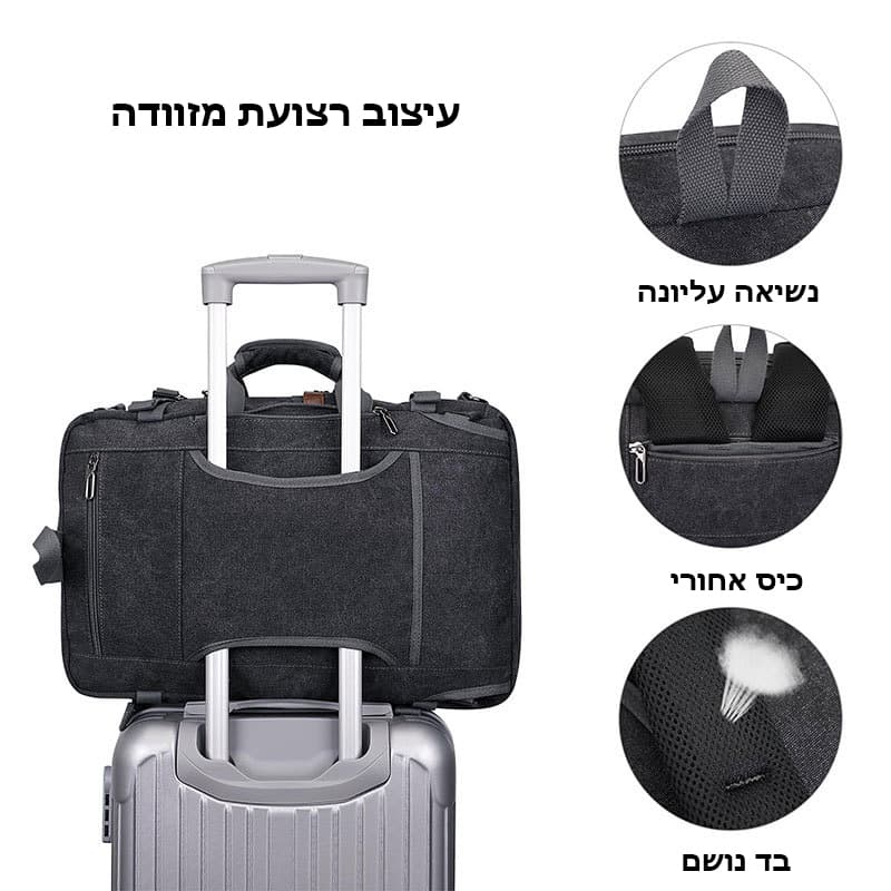 תיק גב Quenlith Pro 35L למחשב 16 אינץ' מתרחב עם USB – תמונה 7