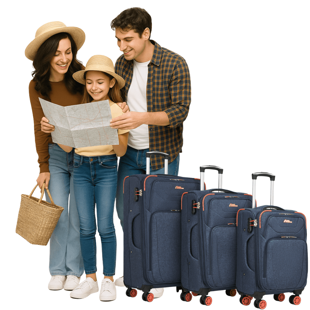 מזוודות Americano סט של 3 - 20״, 24״, 28״ רך מתרחב – תמונה 28
